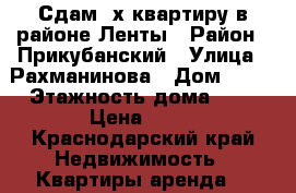 Сдам 2х квартиру в районе Ленты › Район ­ Прикубанский › Улица ­ Рахманинова › Дом ­ 17 › Этажность дома ­ 6 › Цена ­ 12 - Краснодарский край Недвижимость » Квартиры аренда   